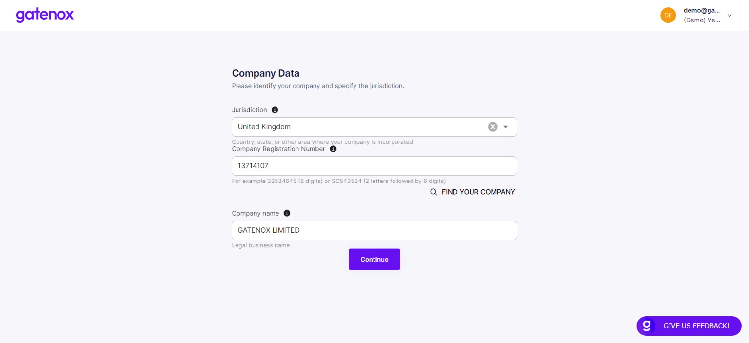 Find your company - check results